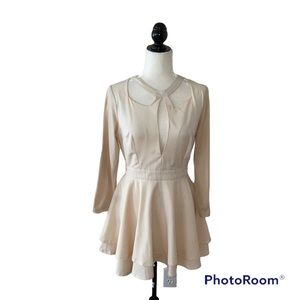 Cream Cut Out Mini Dress